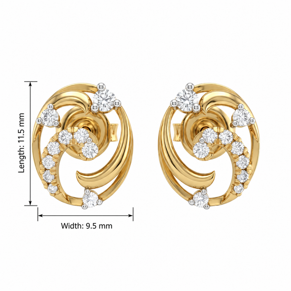 Stunning Prong Oval Swirl Lab Grown Diamond Stud Earrings