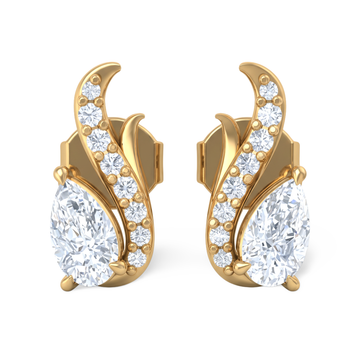 Contour Pear S-Curve Lab-Grown Diamond Stud Earrings
