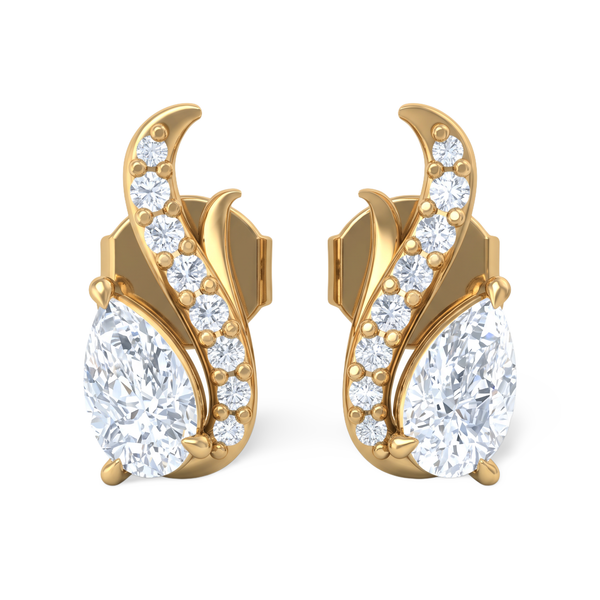 Contour Pear S-Curve Lab-Grown Diamond Stud Earrings