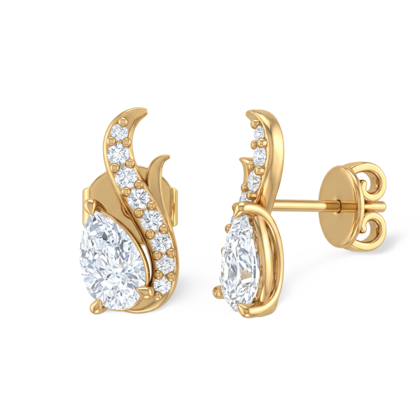 Contour Pear S-Curve Lab-Grown Diamond Stud Earrings