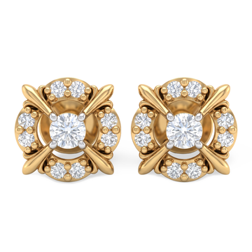 Flora Round Diamond Lab-Grown Stud Earrings