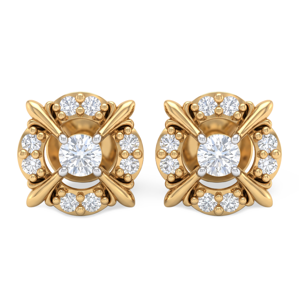 Flora Round Diamond Lab-Grown Stud Earrings