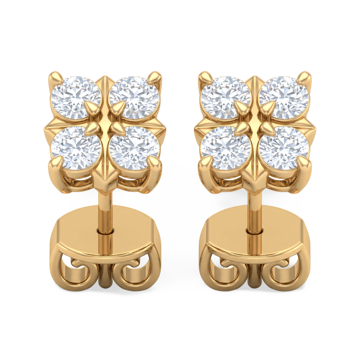 Opulent Round Cluster Lab Grown Diamond Stud Earrings