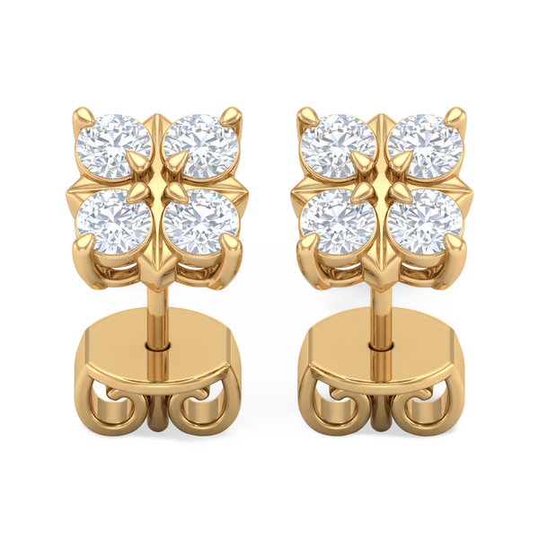 Opulent Round Cluster Lab Grown Diamond Stud Earrings