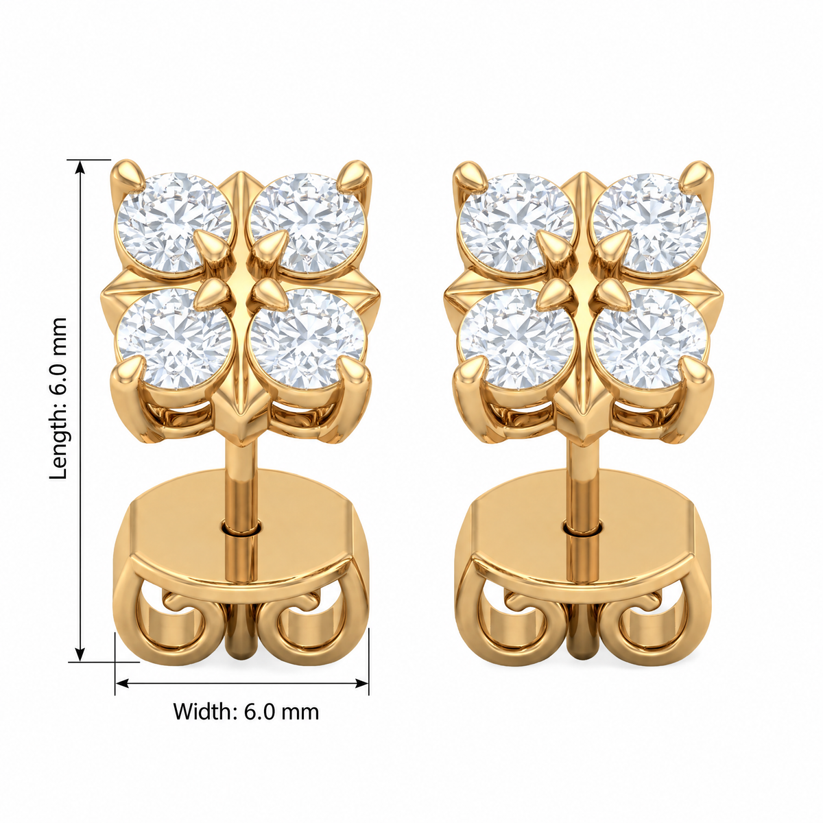 Opulent Round Cluster Lab Grown Diamond Stud Earrings