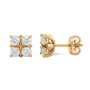Opulent Round Cluster Lab Grown Diamond Stud Earrings