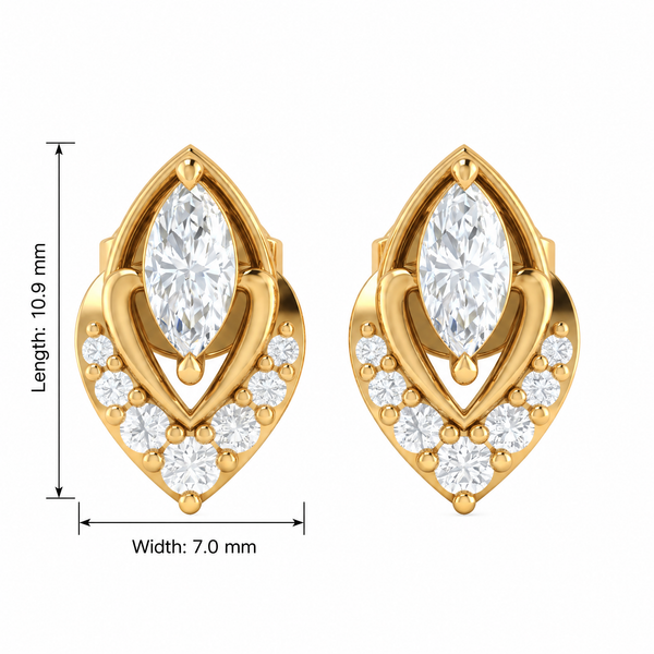 Sovereign Vintage Marquise Lab Grown Diamond Stud Earrings