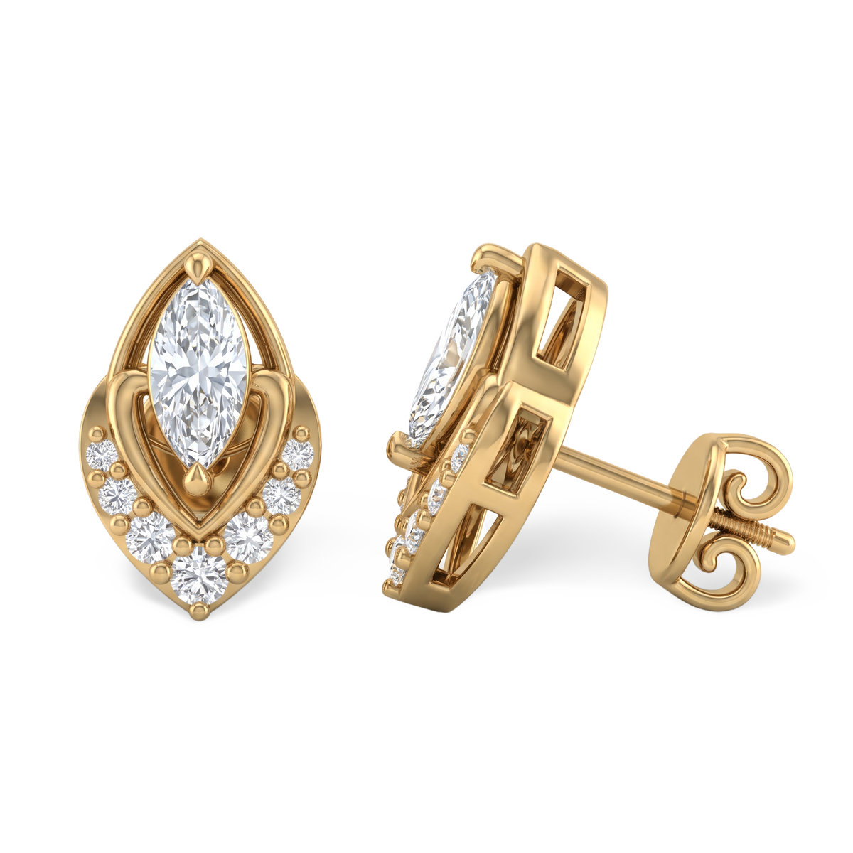 Sovereign Vintage Marquise Lab Grown Diamond Stud Earrings