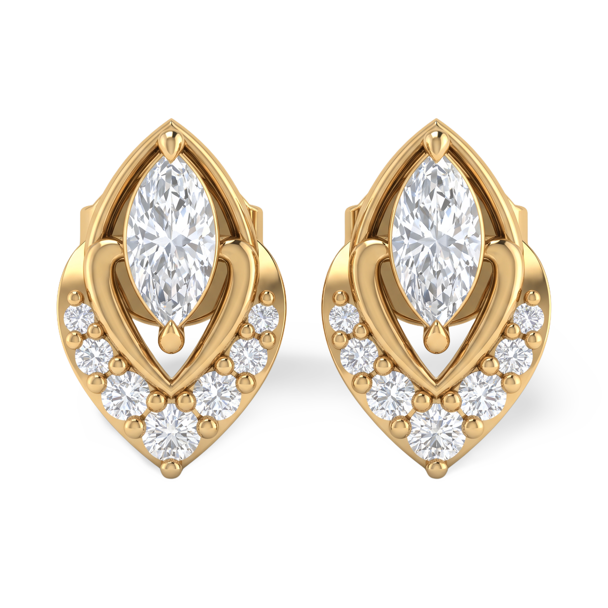 Sovereign Vintage Marquise Lab Grown Diamond Stud Earrings