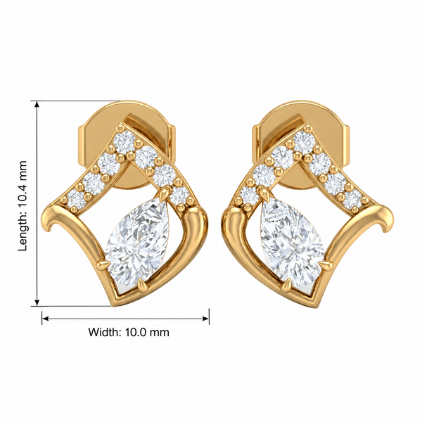 Celestial Geometric Pear Lab Grown Diamond Stud Earrings