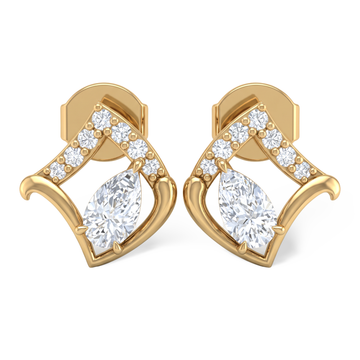 Celestial Geometric Pear Lab Grown Diamond Stud Earrings