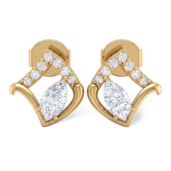 Celestial Geometric Pear Lab Grown Diamond Stud Earrings
