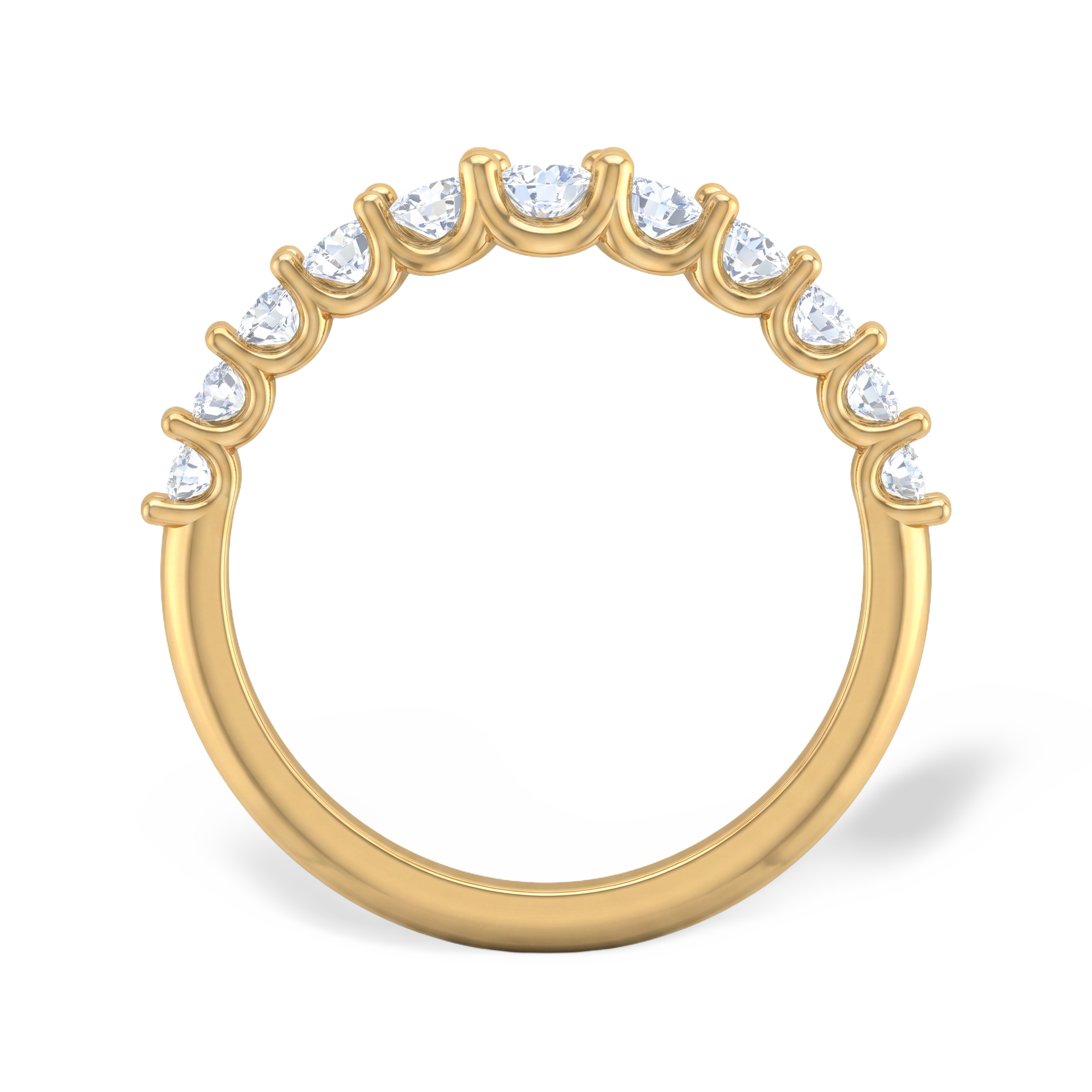 Crown Scallop Wave Solitaire Ring