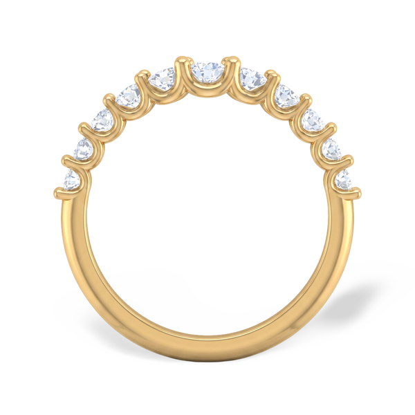 Crown Scallop Wave Solitaire Ring