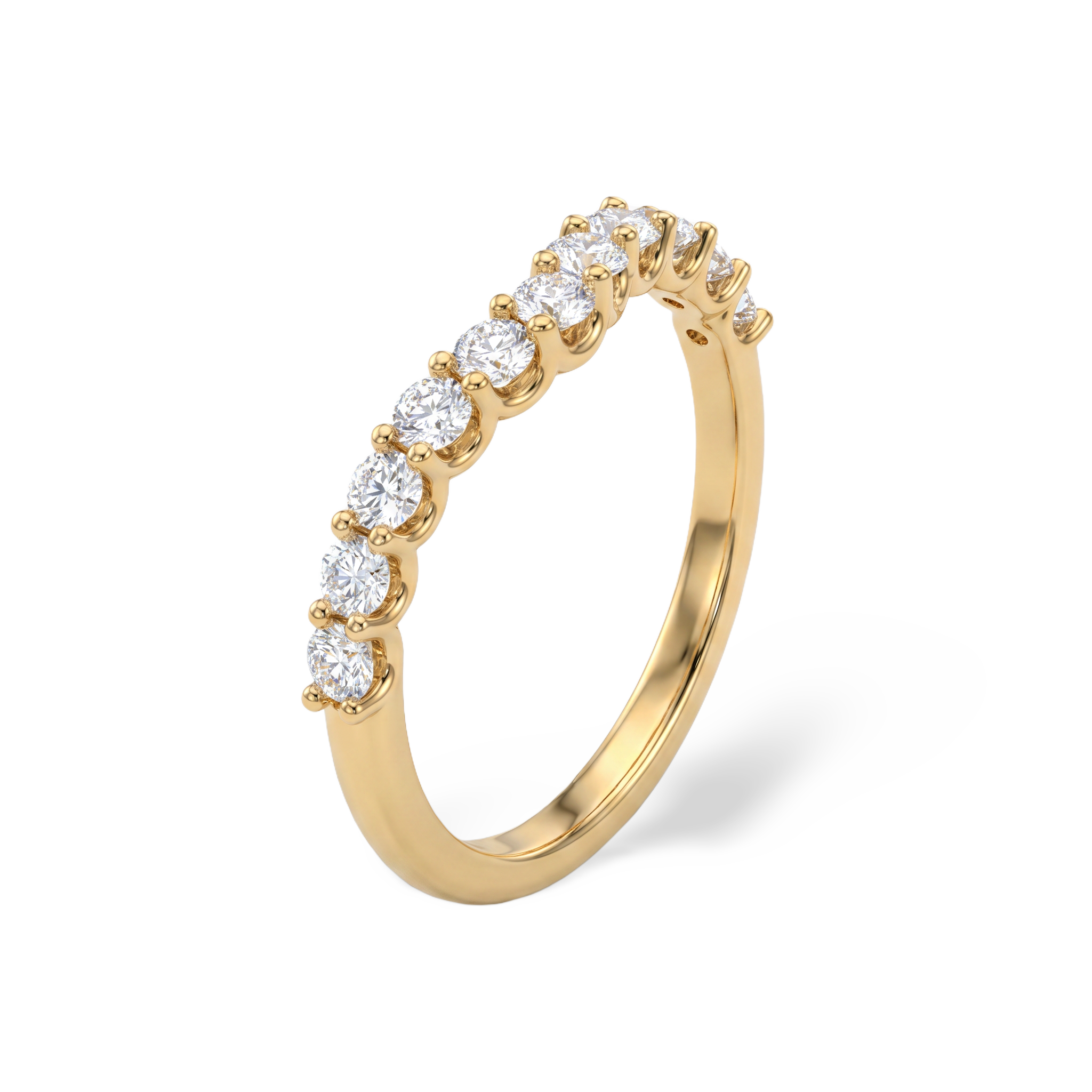 Crown Scallop Wave Solitaire Ring