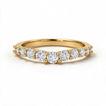 Crown Scallop Wave Solitaire Ring