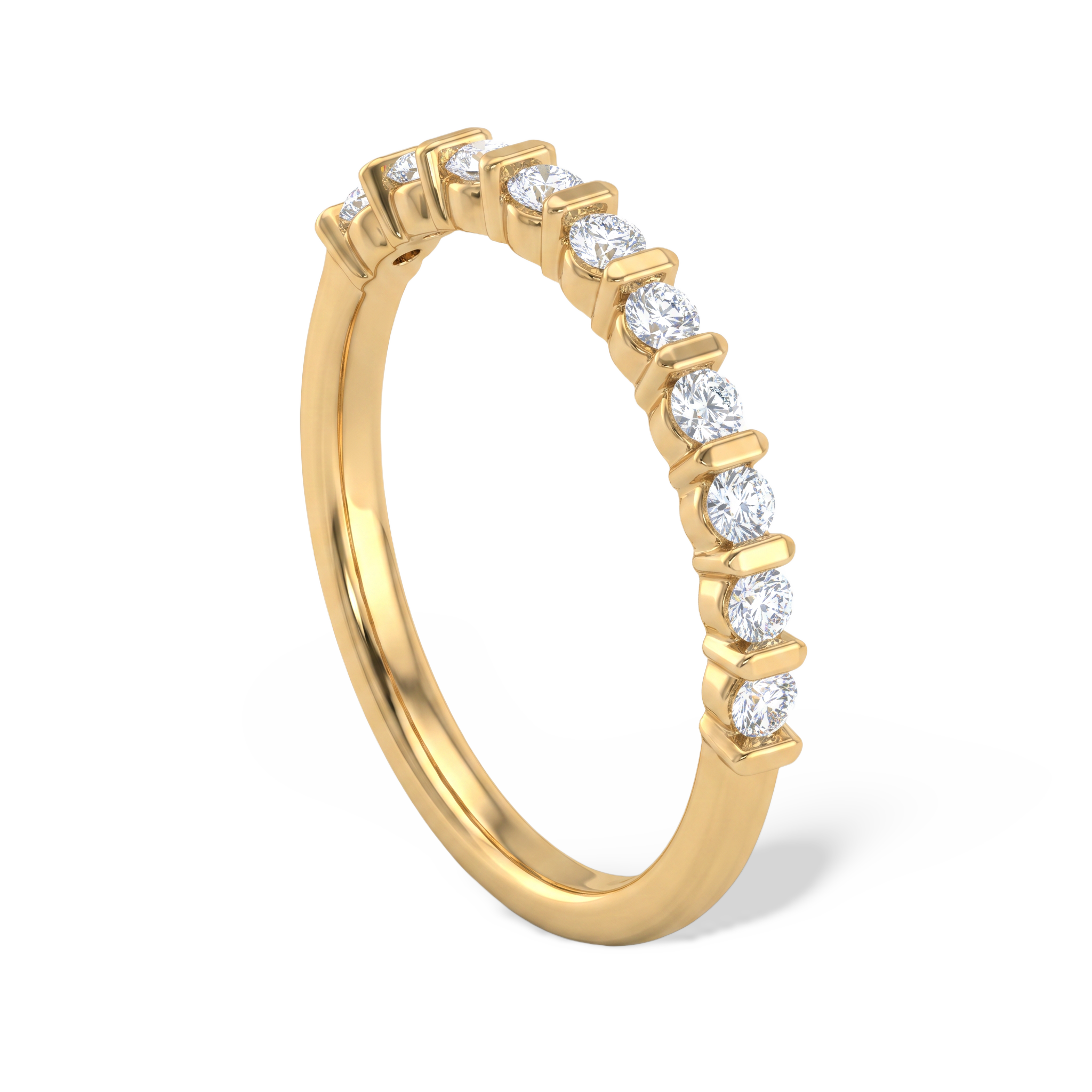 The Sovereign Round Bar Channel Solitaire Ring