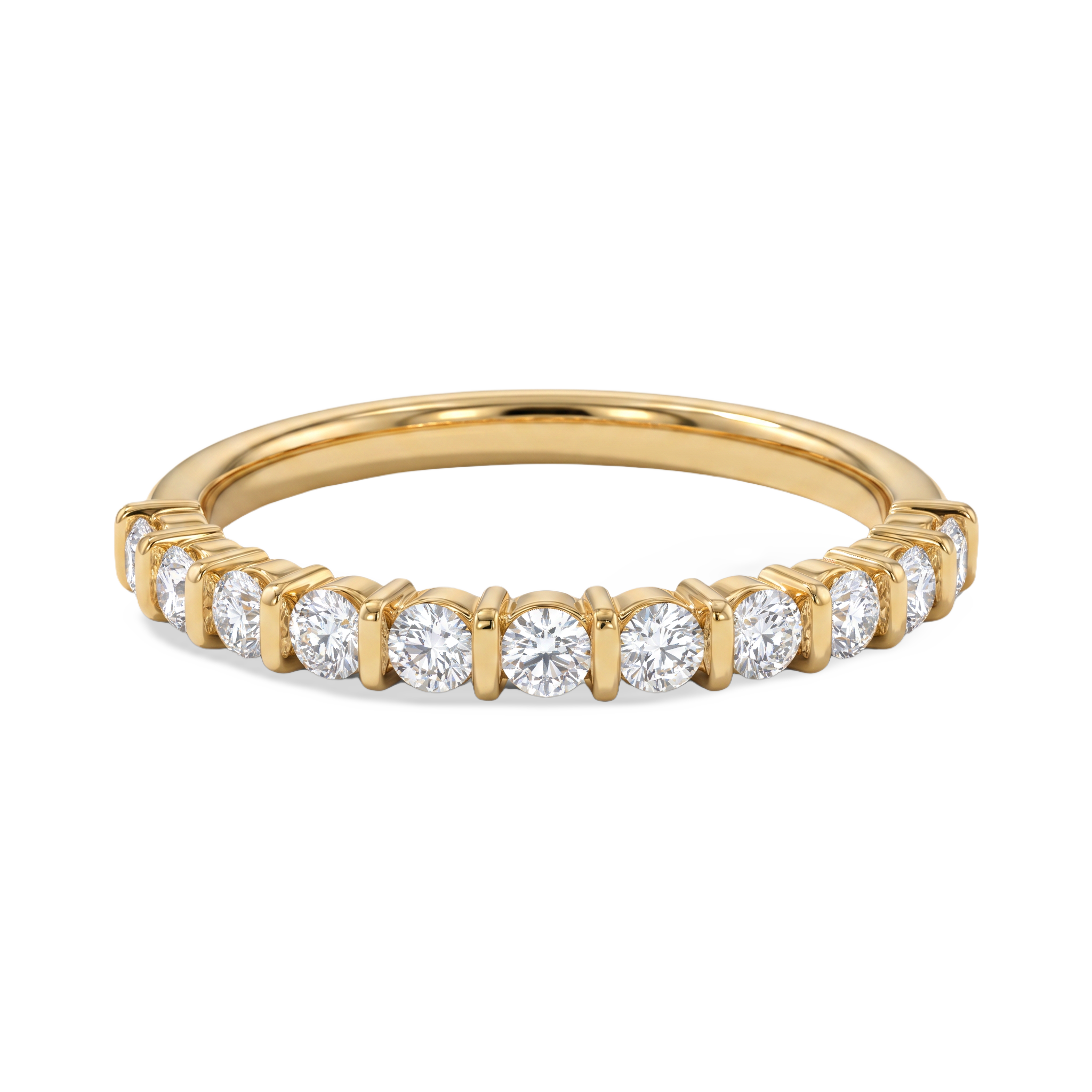The Sovereign Round Bar Channel Solitaire Ring