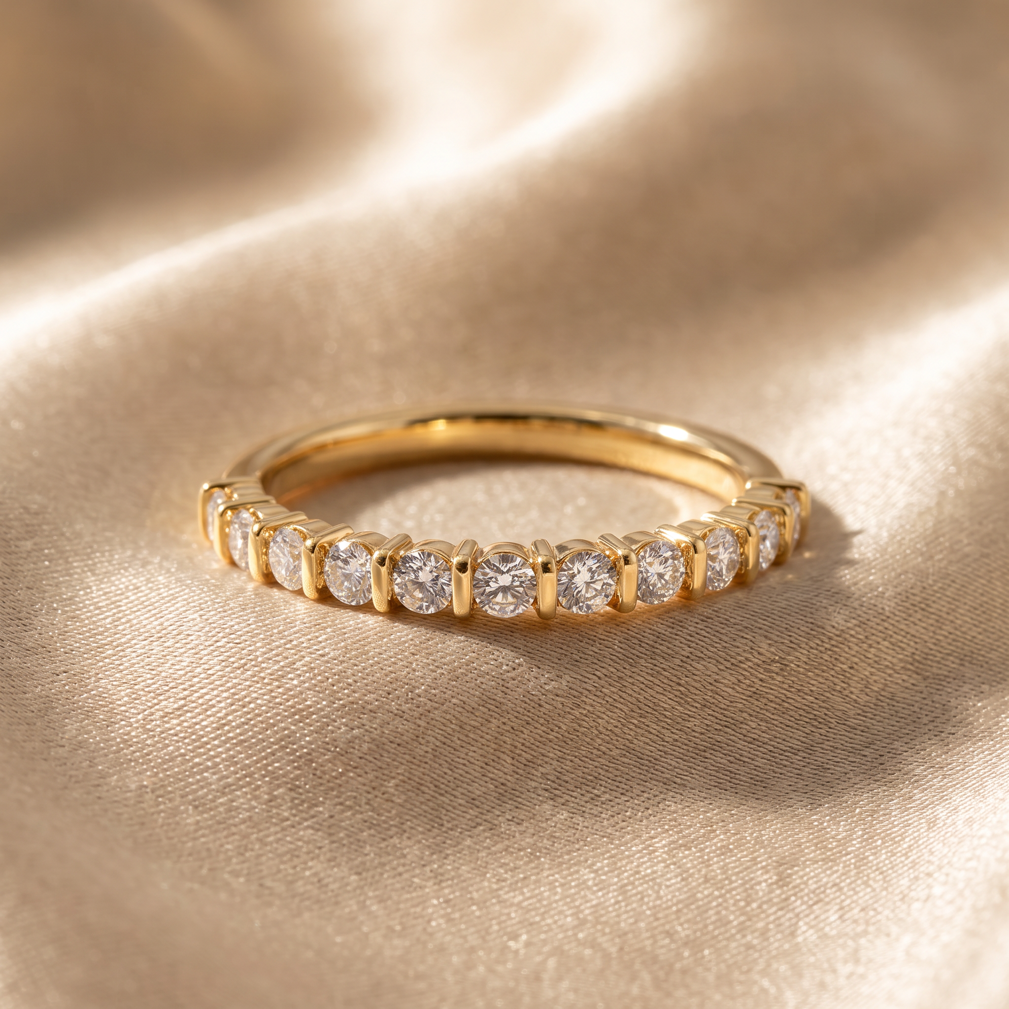 The Sovereign Round Bar Channel Solitaire Ring
