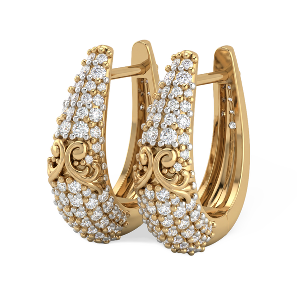 The Royal Acanthus Diamond Hoops Earring