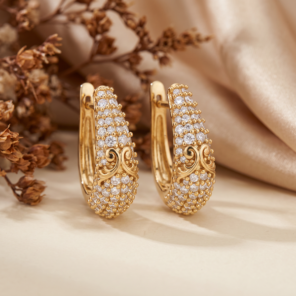 The Royal Acanthus Diamond Hoops Earring