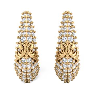 The Royal Acanthus Diamond Hoops Earring