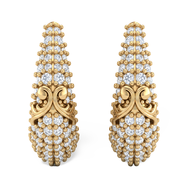 The Royal Acanthus Diamond Hoops Earring