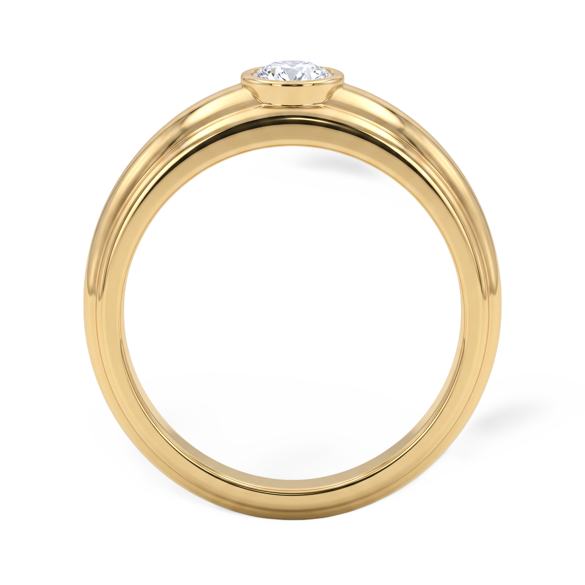 Sovereign Bezel Ridge Men's Solitaire Ring