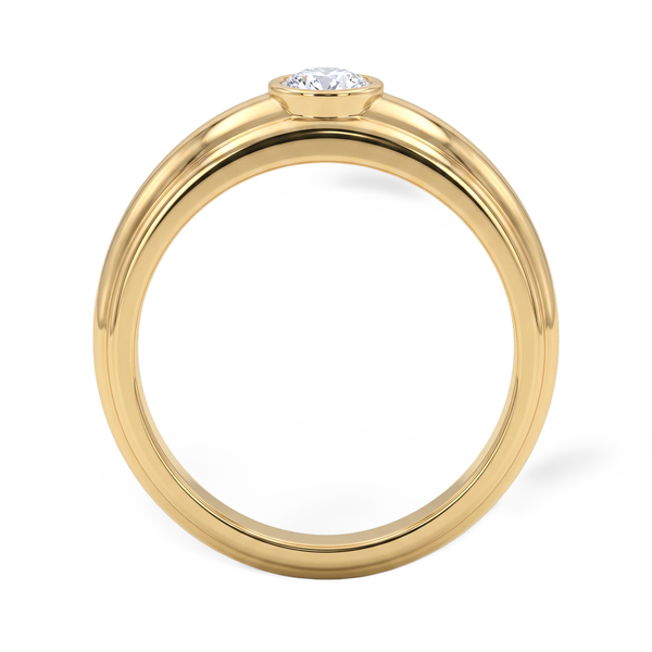 Sovereign Bezel Ridge Men's Solitaire Ring