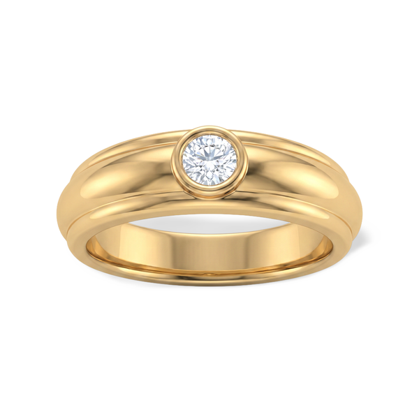 Sovereign Bezel Ridge Men's Solitaire Ring
