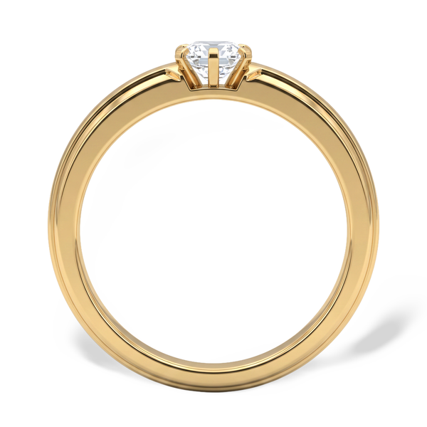 Asscher Groove Men's Solitaire Ring