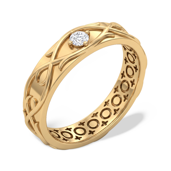 Highland Braid Beveled Men's Solitaire Ring