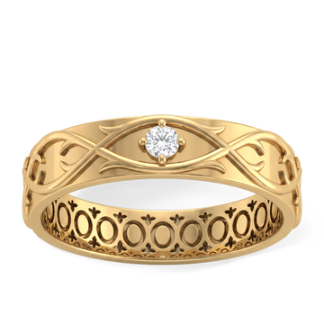 Highland Braid Beveled Men's Solitaire Ring