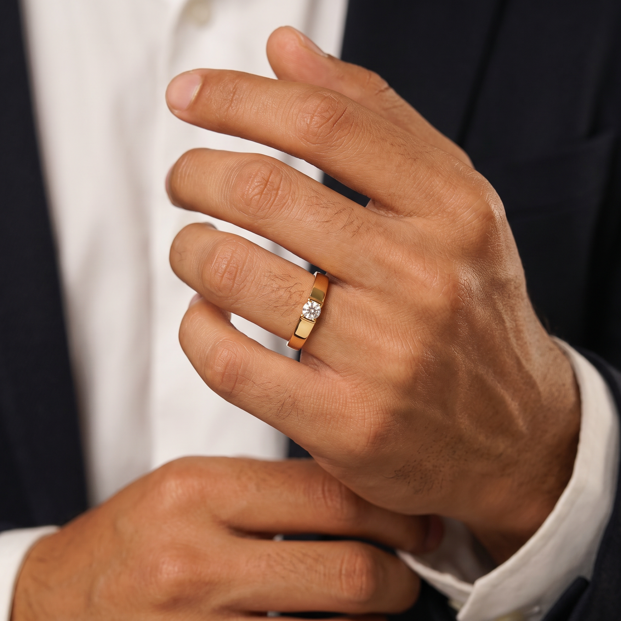 Aristocrat Bridge Setting Men's Solitaire Ring
