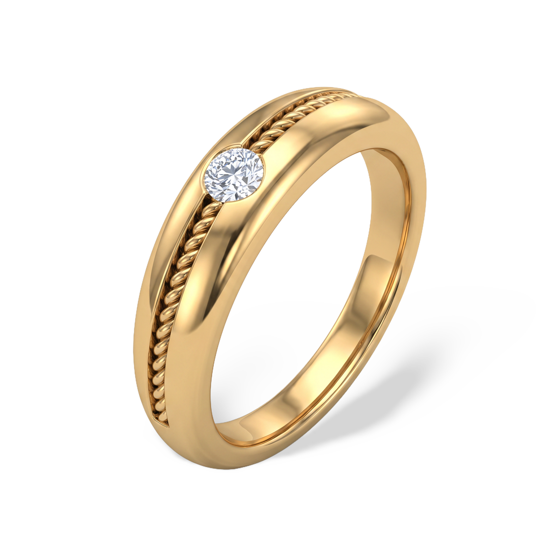 Dynasty Tapered Band Men's Solitaire Ring