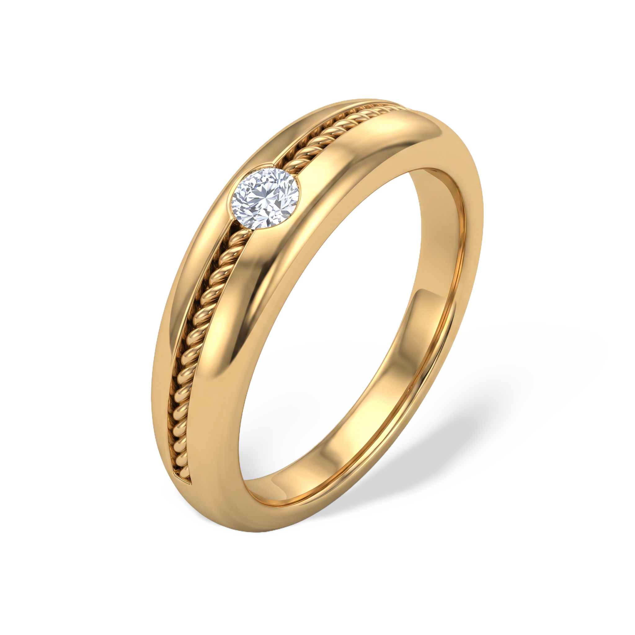 Dynasty Tapered Band Men's Solitaire Ring