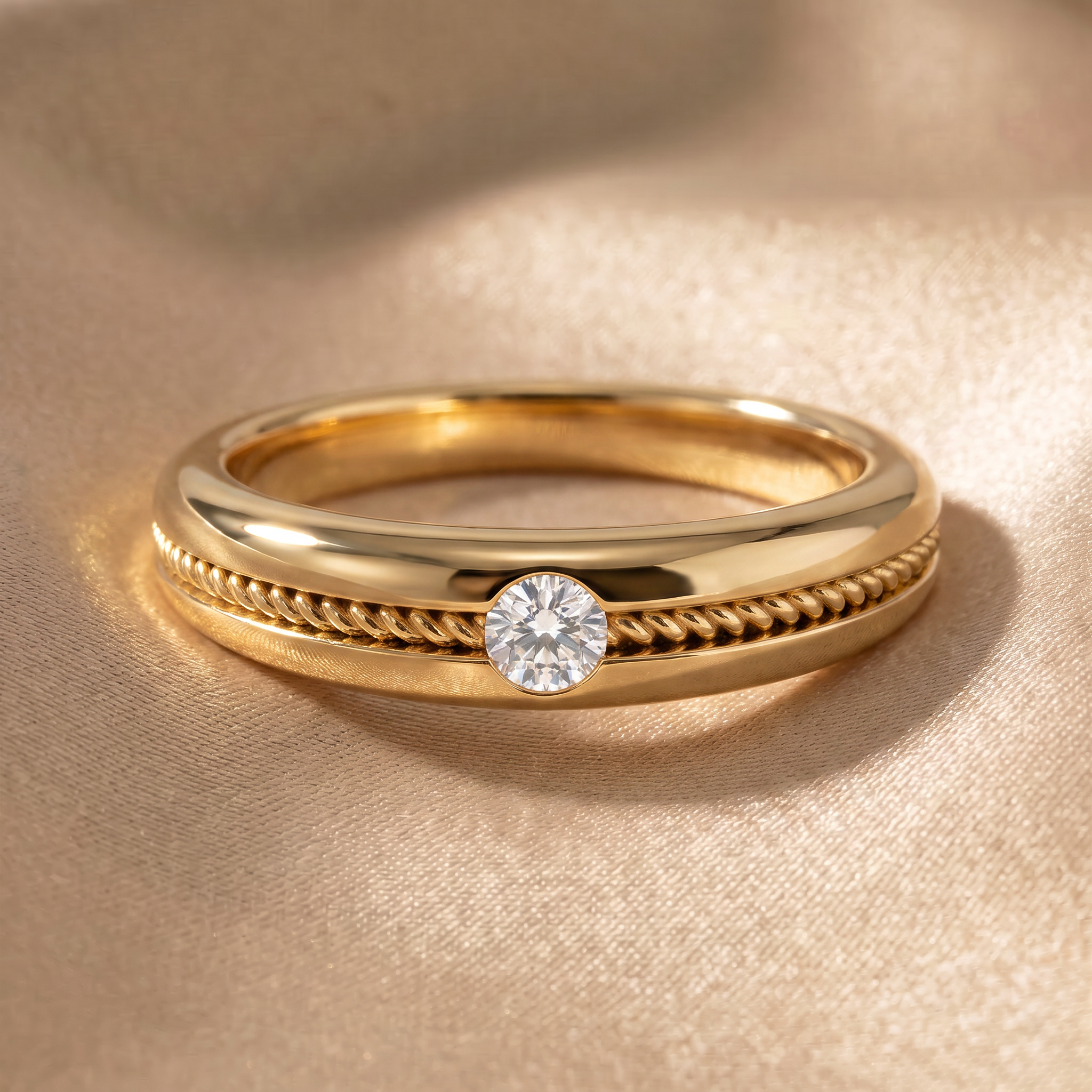 Dynasty Tapered Band Men's Solitaire Ring