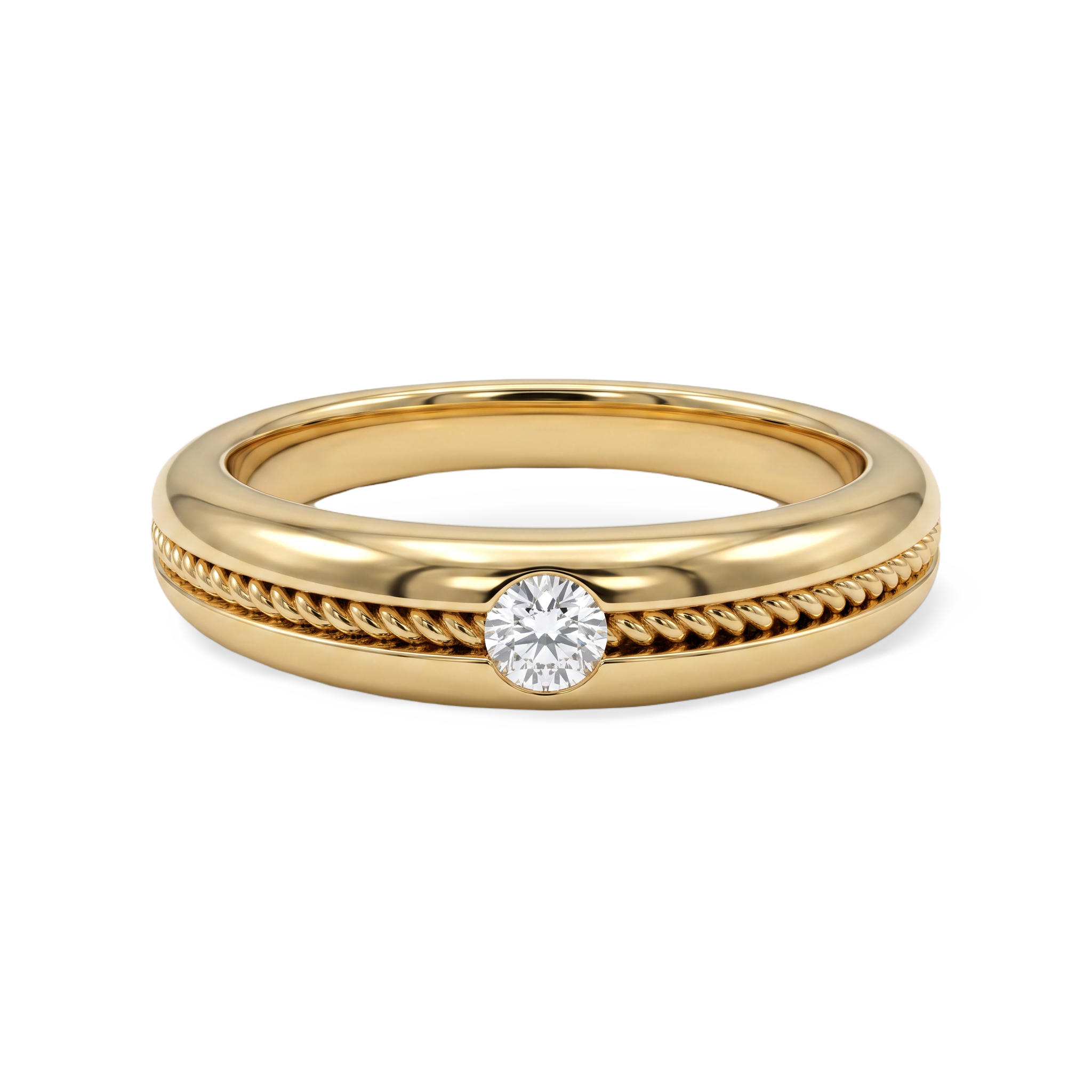 Dynasty Tapered Band Men's Solitaire Ring