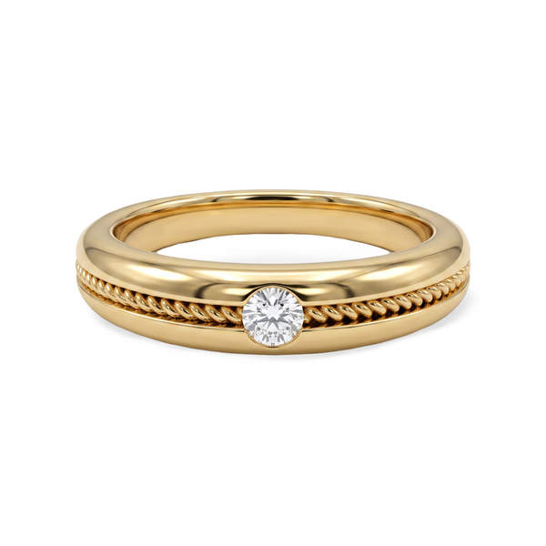 Dynasty Tapered Band Men's Solitaire Ring