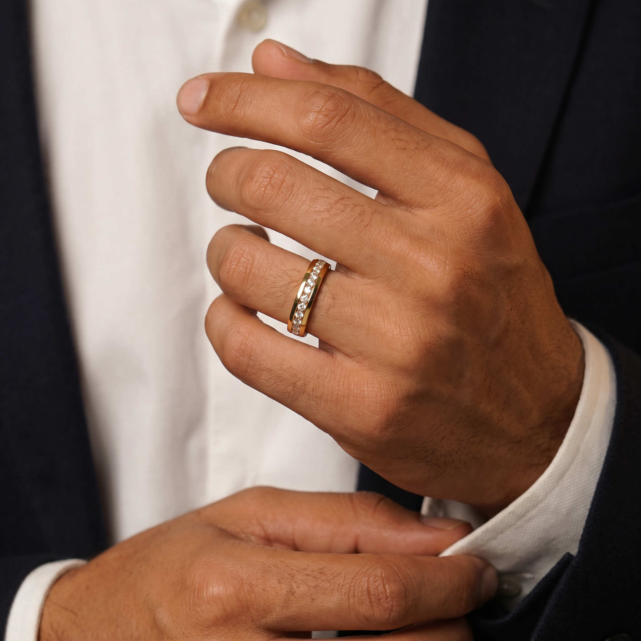 Vanguard Channel-Set Men's Solitaire Ring