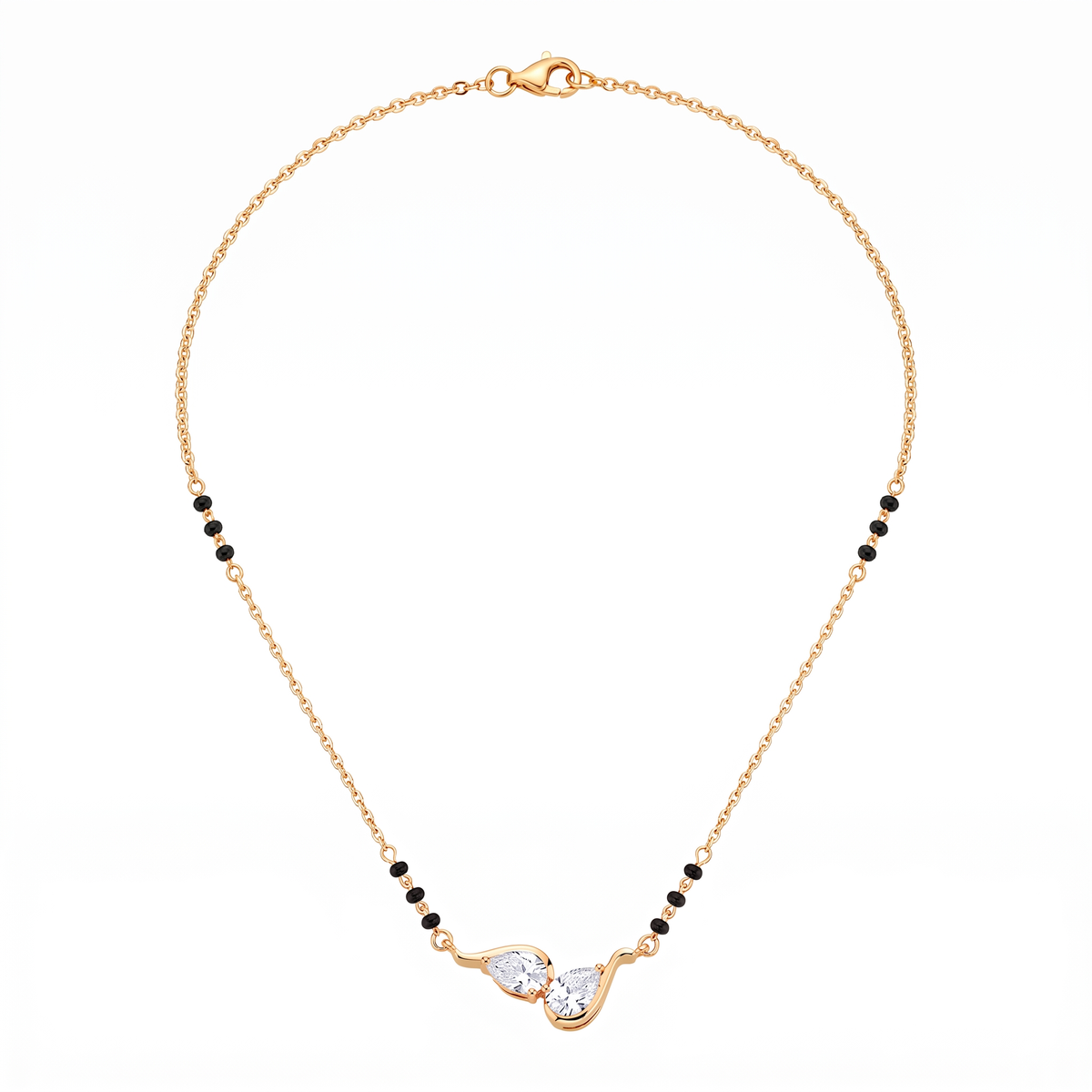 Swirling Twin Pear Diamond Mangalsutra