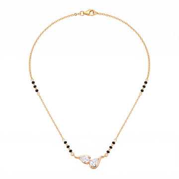 Swirling Twin Pear Diamond Mangalsutra