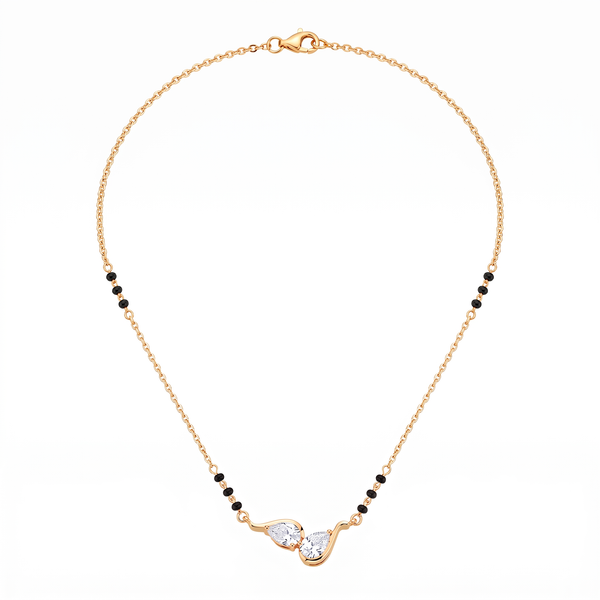 Swirling Twin Pear Diamond Mangalsutra