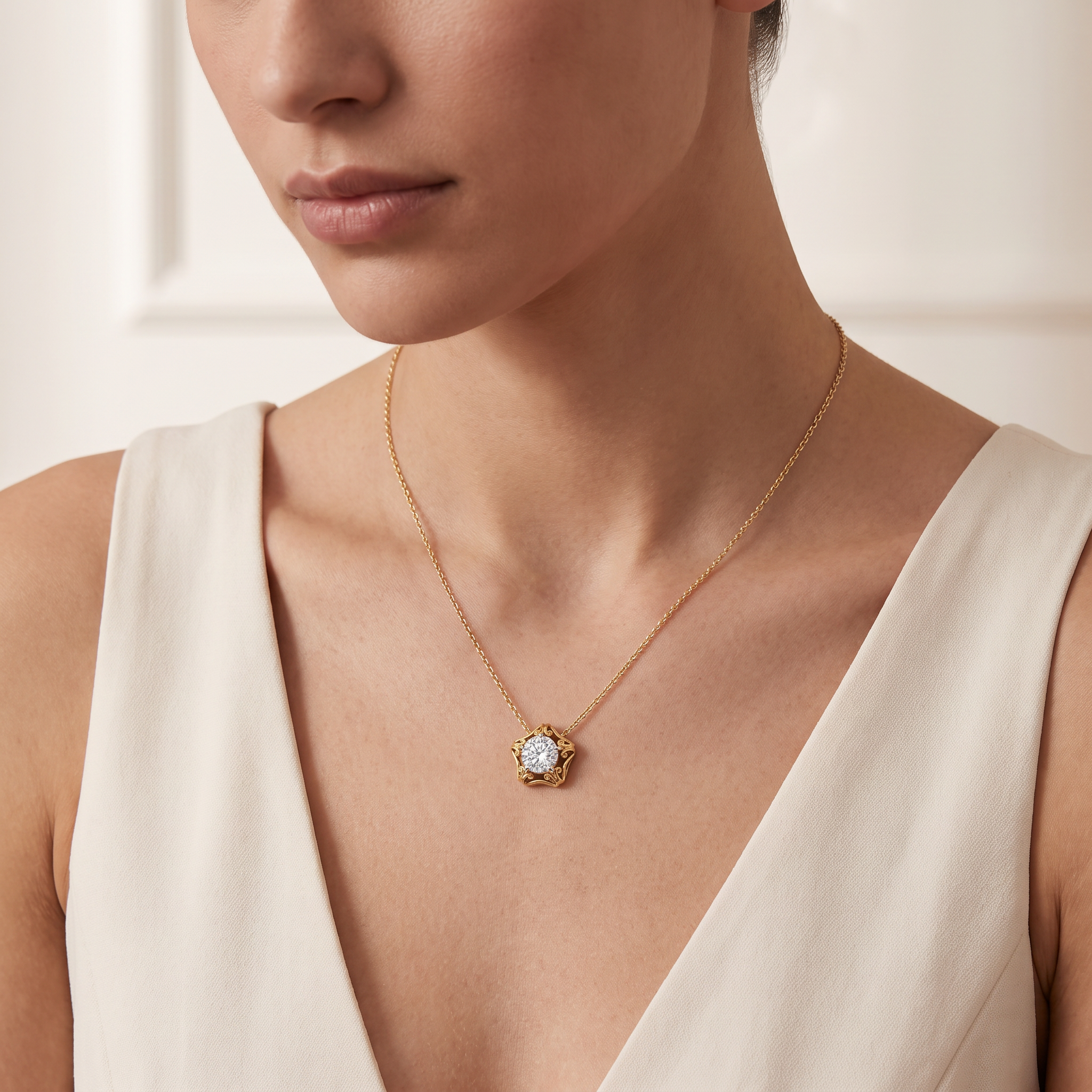 Captivating Star Shaped Diamond Pendant