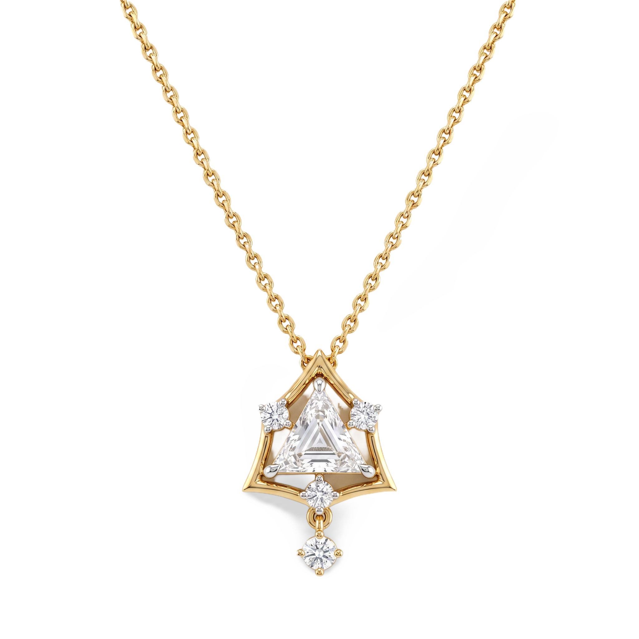Trilliant Cut Feature Diamond Pendant