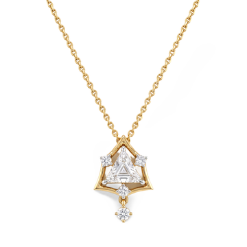 Trilliant Cut Feature Diamond Pendant