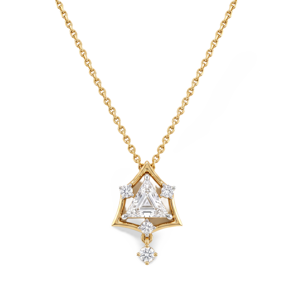 Trilliant Cut Feature Diamond Pendant