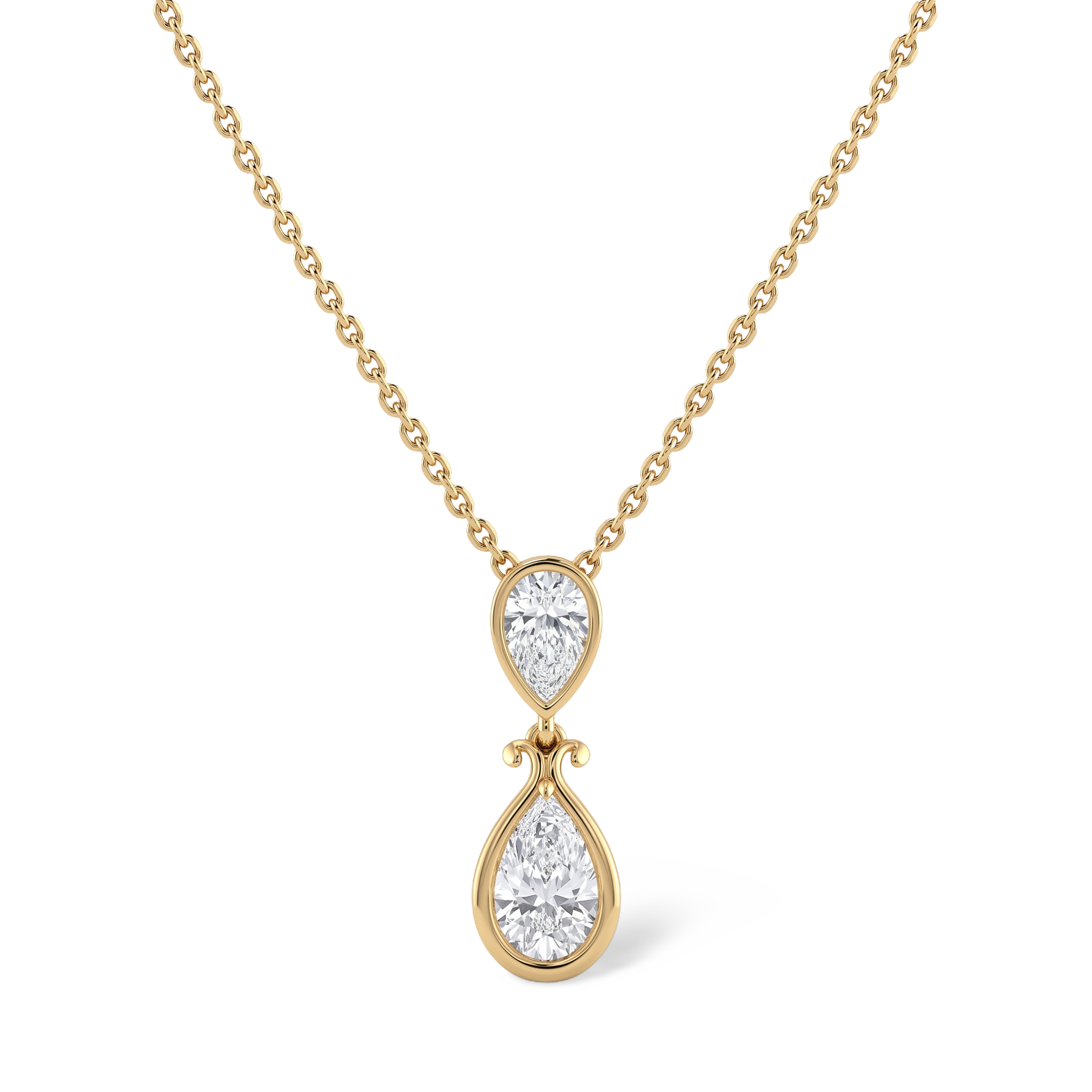 Refined Dual Pear Cut Diamond Pendant