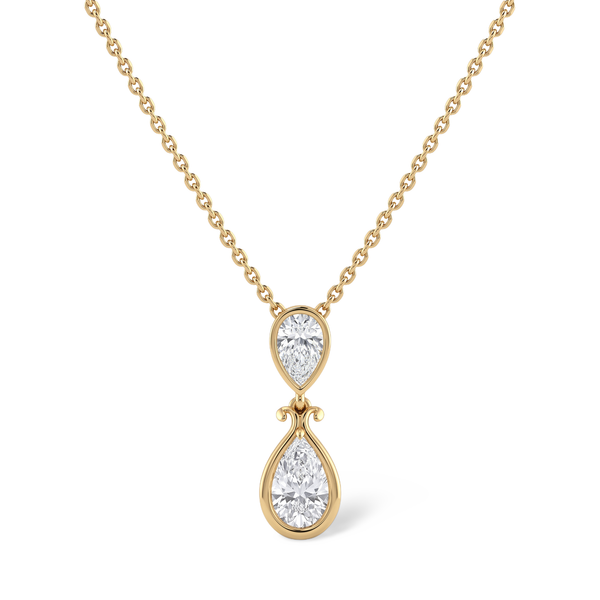 Refined Dual Pear Cut Diamond Pendant