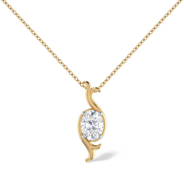 Oval Shaped Elegant Modern Drop Lab Grown Pendant
